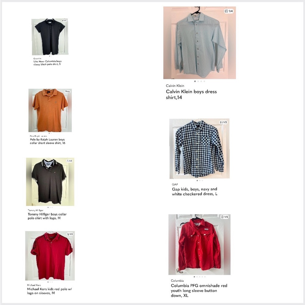 Boys Designer Polo & Button Shirt Bundle Columbia RL Tommy MK 7pc